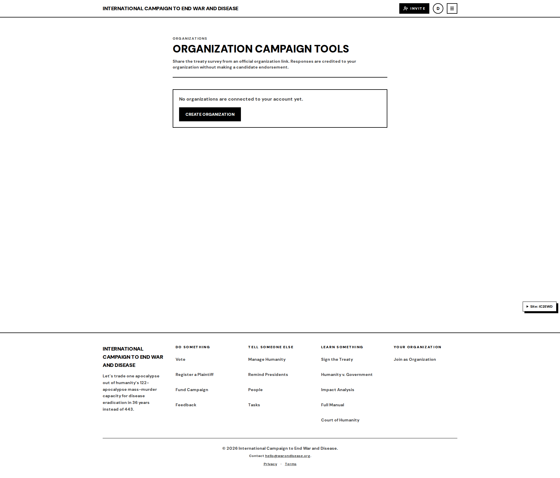 organizations default Before: main