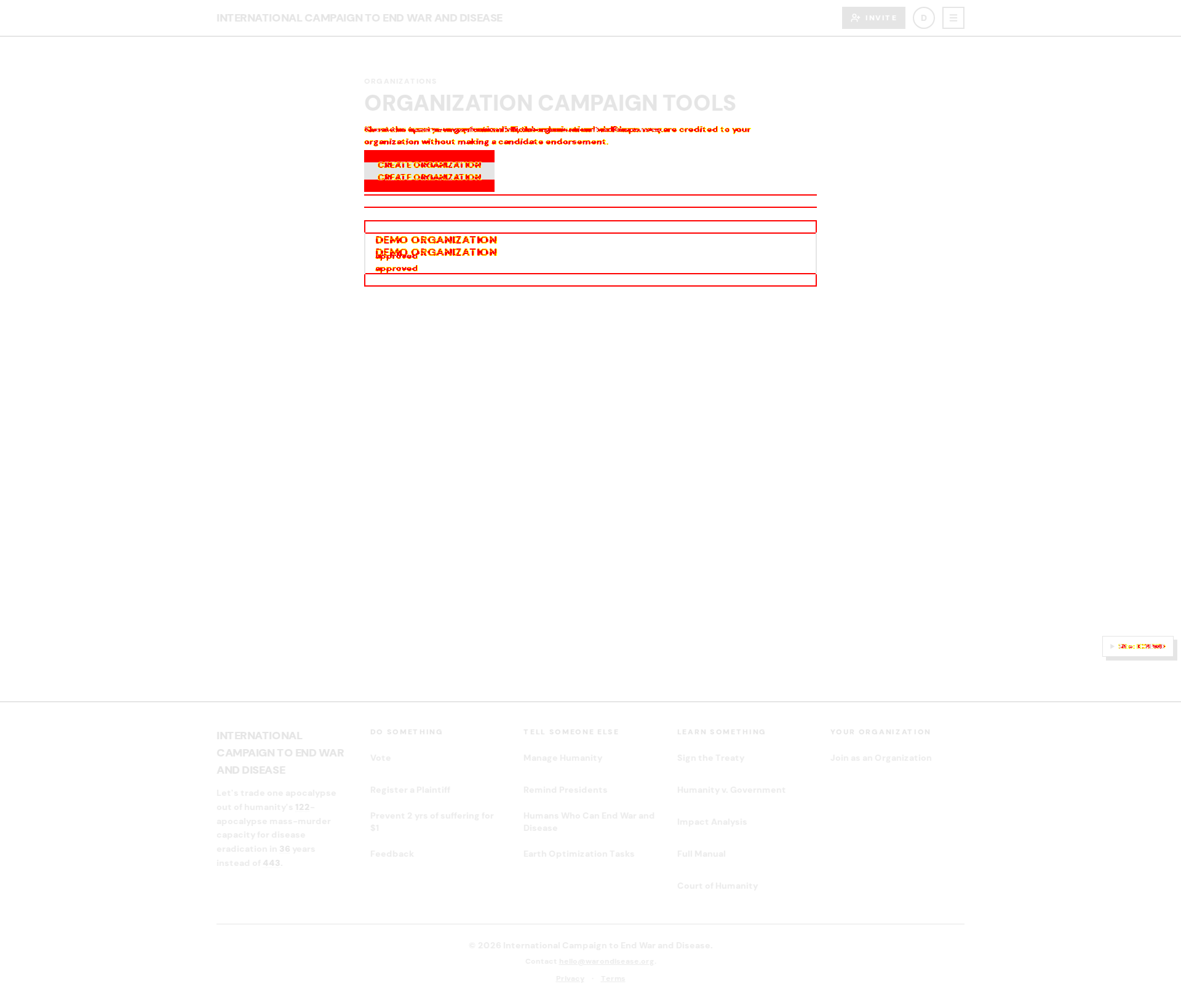 organizations default diff overlay